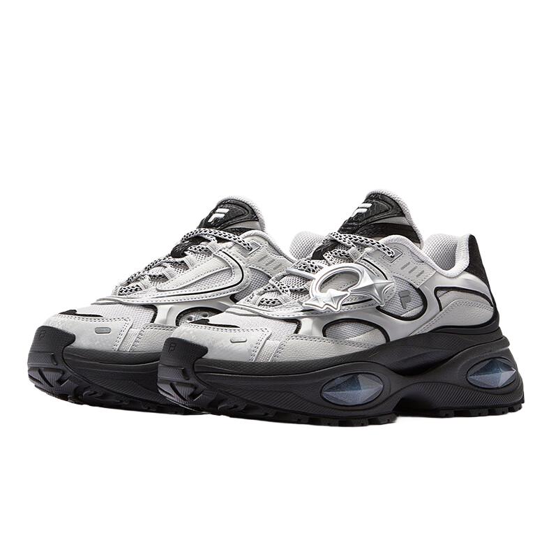 Fila Fusion Bianco III Hard Candy 3 Fabric Synthetic Leather Comfortable Height Increasing Low Top Dad Shoes Women Sneakers Gray Black T12W511007F-VA