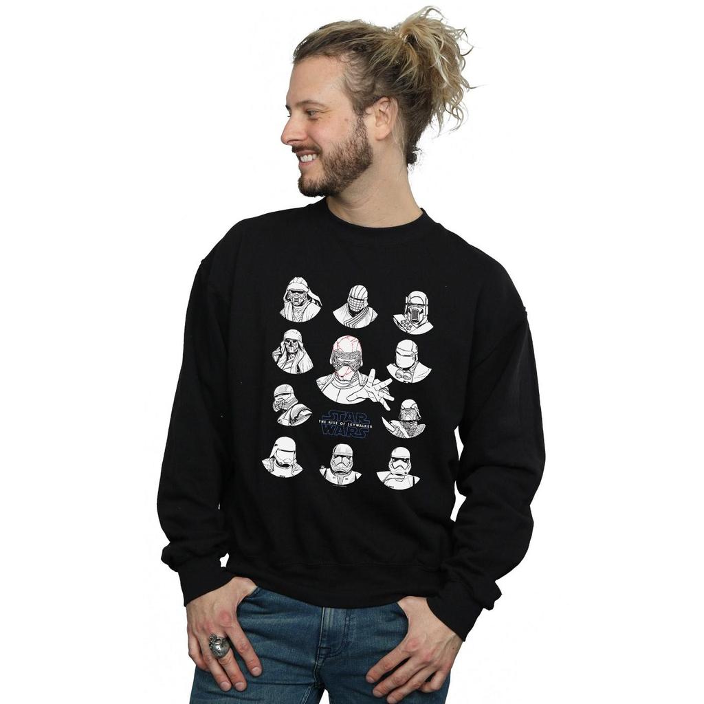 Star Wars: The Rise of Skywalker Mens First Order Character Line Up Mono Sweatshirt