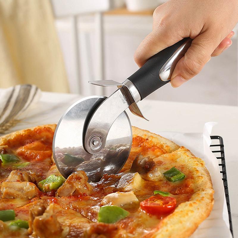2 Bucăți Tăietor Roată Pizza și Servitor de Plăcintă - Mâner Anti-Alunecare, Feliator de Pizza Ascuțit din Oțel Inoxidabil