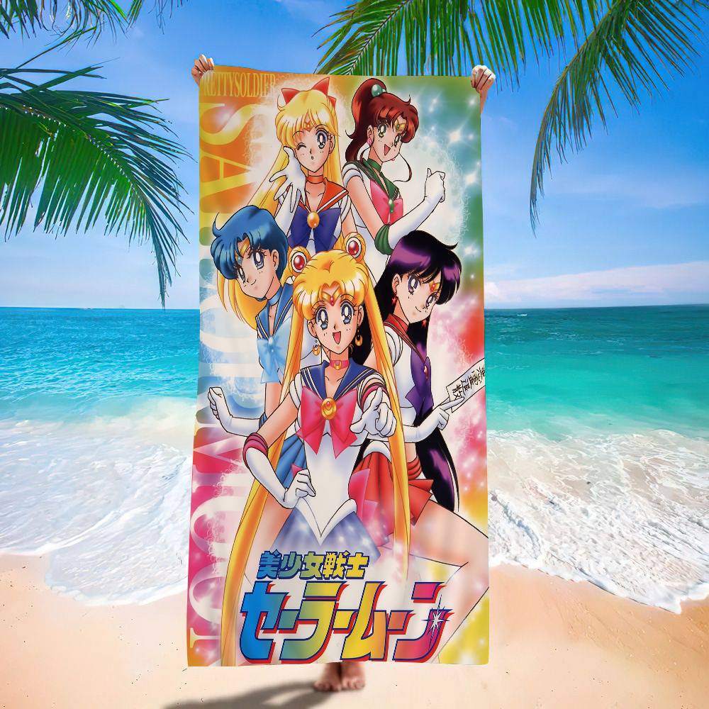 Lovely S-Sailor M-Moon Microfiber Beach Towel Absorbent Quick Dry Soft Yoga Swimming Resort Mountain Climbing Towel