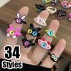 34 Styles Big Eyes Ring Punk Cute Colorful Monster for Women Fashion Sweet Cat Eyes Open Couple Ring Party Finger Accessories
