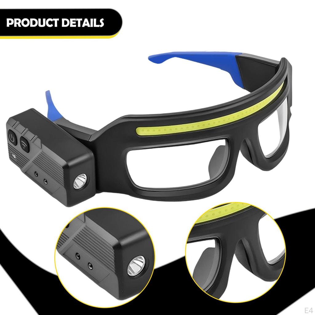Headlamp LED Glasses Head Lamp Compact 5 Modes for Adults Headlight Light up Camping