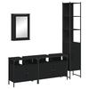 VidaXL Bathroom Furniture Set 4 Pcs Black Engineered Wood, Bathroom Cabinet, Bath Cabinet, 3214805