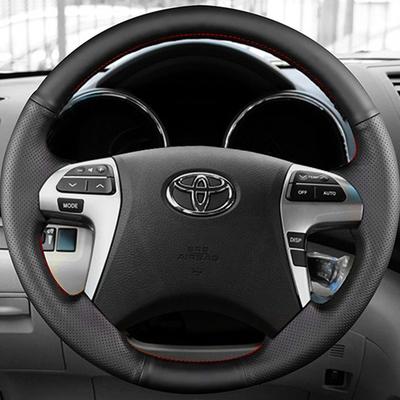 Auto roolikatte kate Käsitööna õmmeldud Pehme Must Kunstnahast Toyota Fortuner Hilux 2012-2015 jaoks