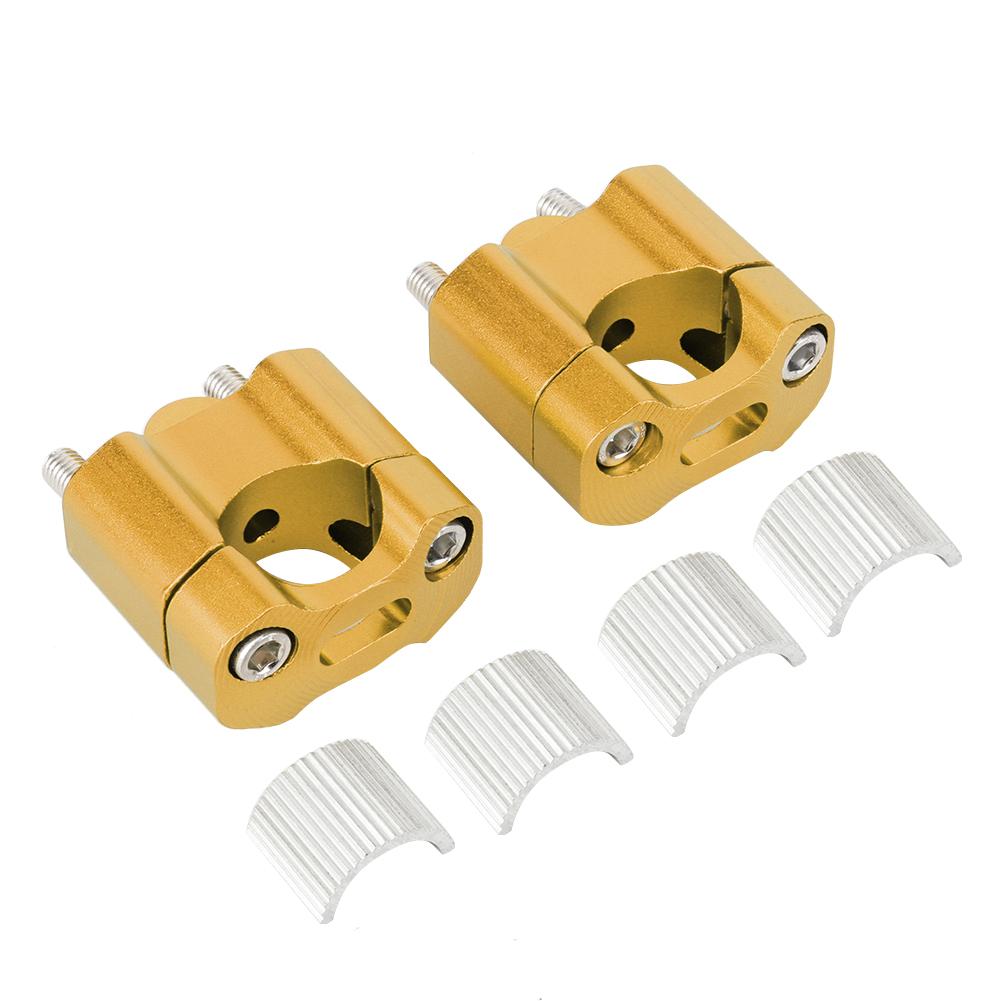 Pair 22mm 28mm 1 8in 7 8in Motorcycle Handlebar Mount Clamps Riser Adapter CNC Aluminum Alloy