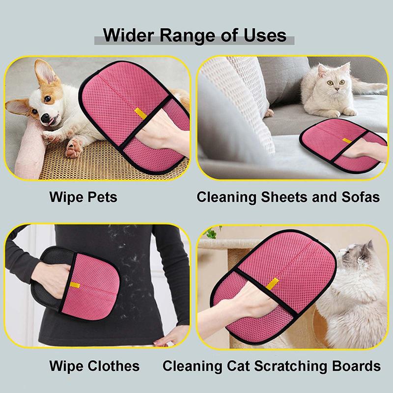 Static Pet Hair Removal Gloves Brush, Reusable Electrostatic Cat Dog Pet Hair Remover Grooming Glove Brush Tool