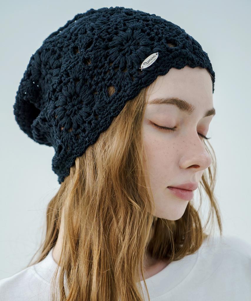 Mimin Flower Cozy Cotton Beanie 3 Types (Select 1)