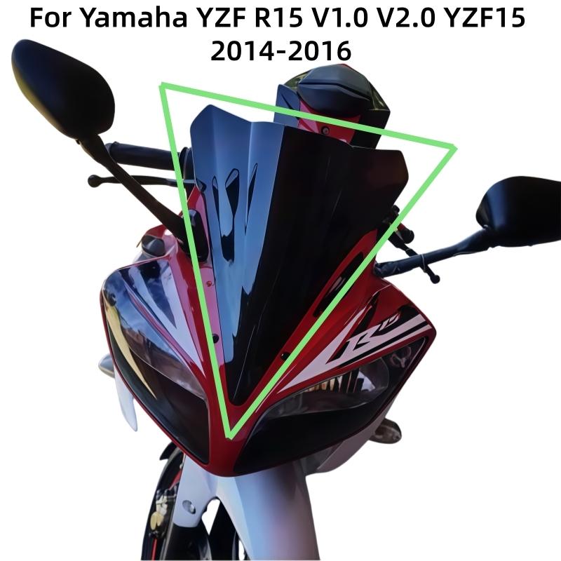 Motorcycle Windshield Front Windshield Air Reflector Flow Guide Plate Double Bubble For Yamaha YZF R15 V1.0 V2.0 YZF15 2014-2016