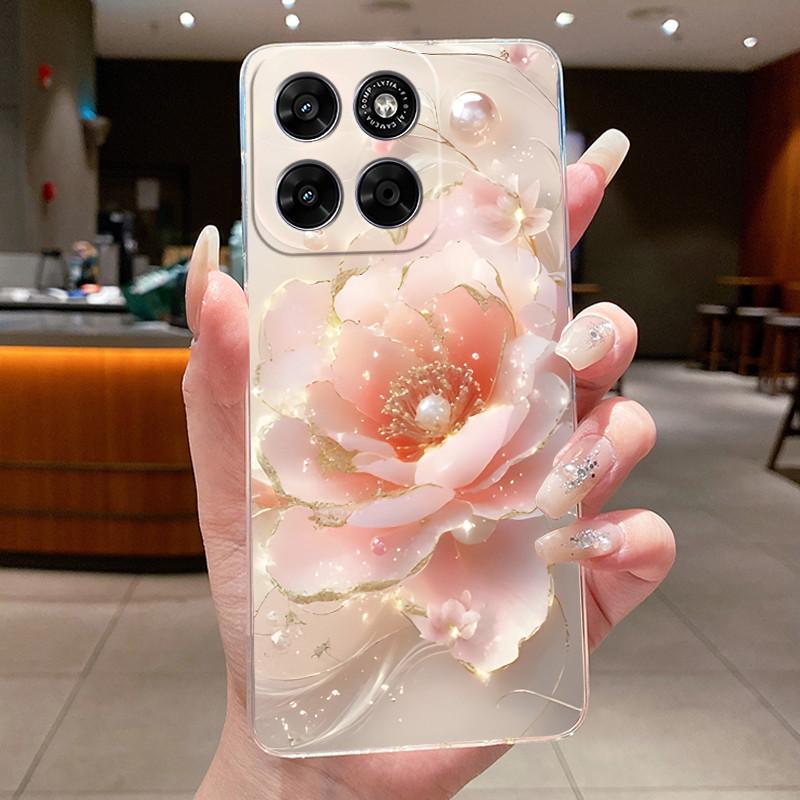 Phone Case For Motorola Moto G67 / Moto G77 Capa Coque Butterfly Bow Protective Casing Transparent Soft Silicone TPU Cover Funda