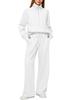 European & American Women's Casual Zipper Sweatshirt and Wide Leg Sweatpants Set