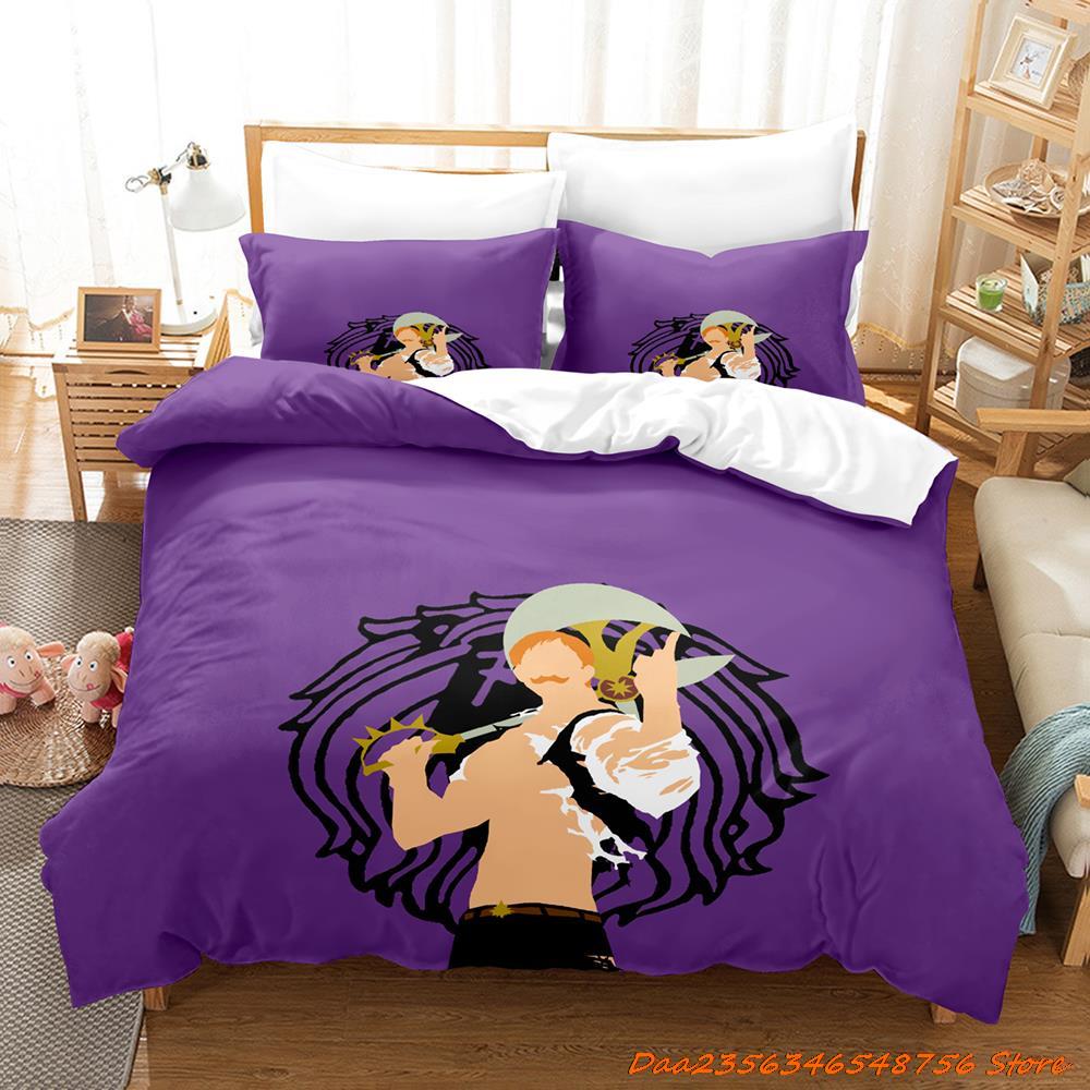 Comforter Escanor The Seven Deadly Sins Bedding Set Single Twin Full Queen King Size Bed Set Adult Kid Bedroom Duvet Sets 3D Anime