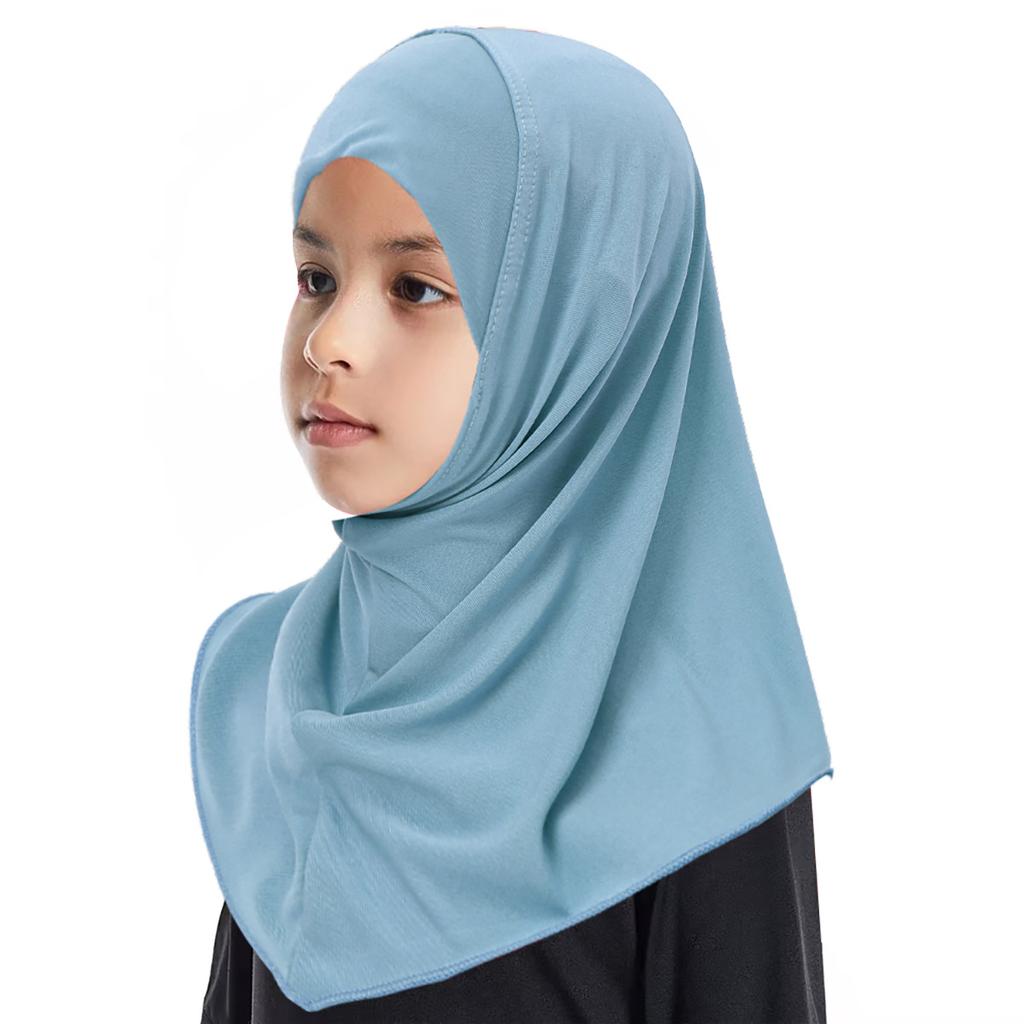 Novos Hijabs Infantis Meninas Muçulmanas Crianças Hijab Lenços Islâmicos Xales Material Macio e Elástico Para Meninas de 2 a 7 Anos Turbante
