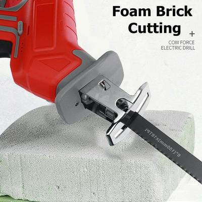 3000RPM Handsaw Saber Saw Multifunction Saw Cordless Reciprocating Saw for Metal Wood Pipe Cutting Saw with 4 Blades Kit 88VF