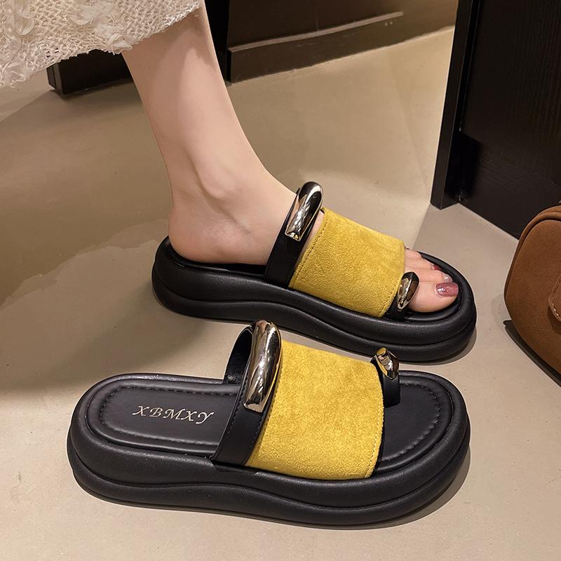 Fashion Shoes House Slippers Platform Slides Summer Clogs Woman Fashion Rubber Flip Flops Pantofle Beach Luxury Soft Hawaiian 2025 Casua cm