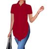 Women's Blouses Summer Casual White Short Sleeve Shirt Fashion OL Lapel Irregular Slim Shirts Women Clothing Streetwear Tops