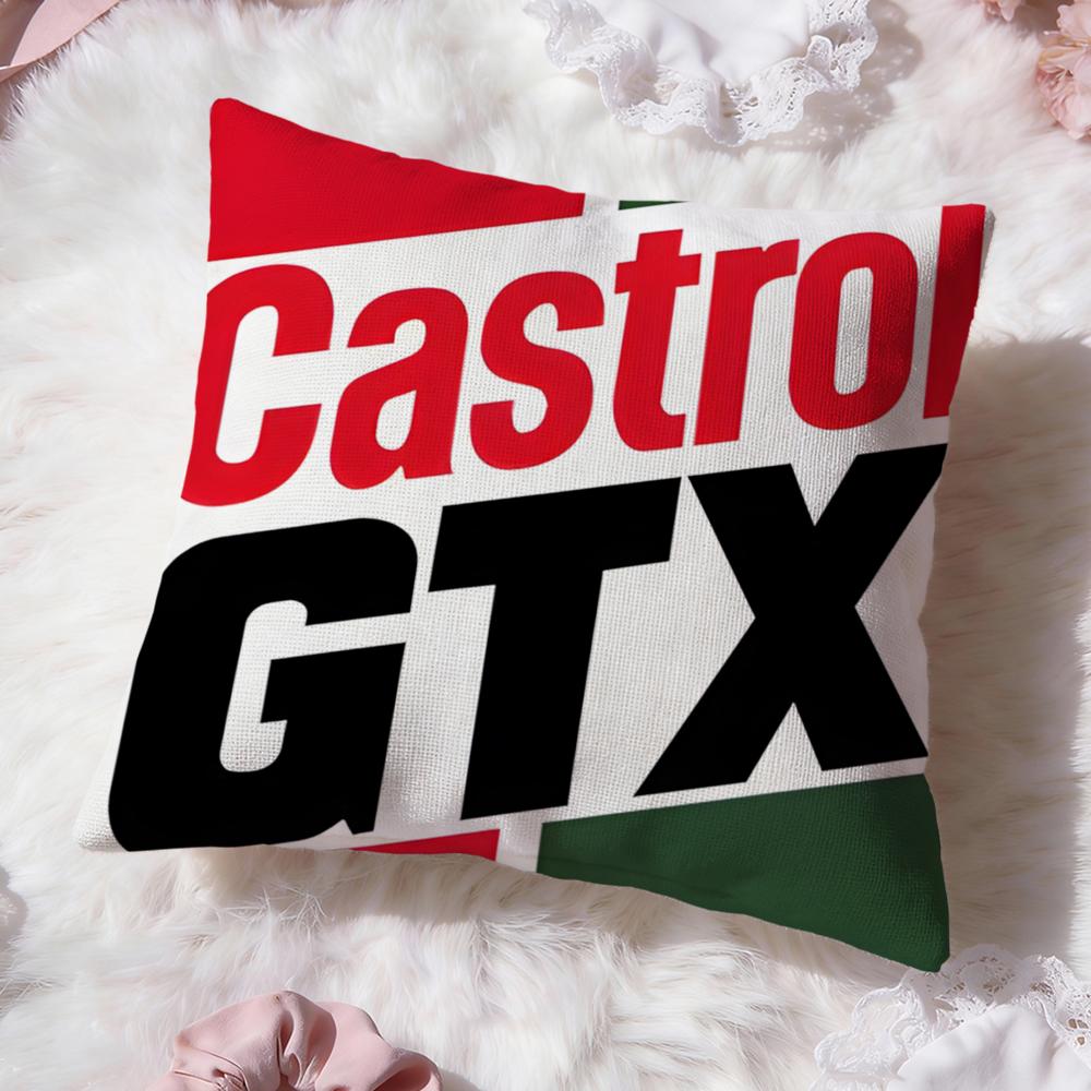 Logo C-Castrol Cushion Cover Premium Comfort Reversible Pillow Cove -Two in One Design for Any Room & Car Interior