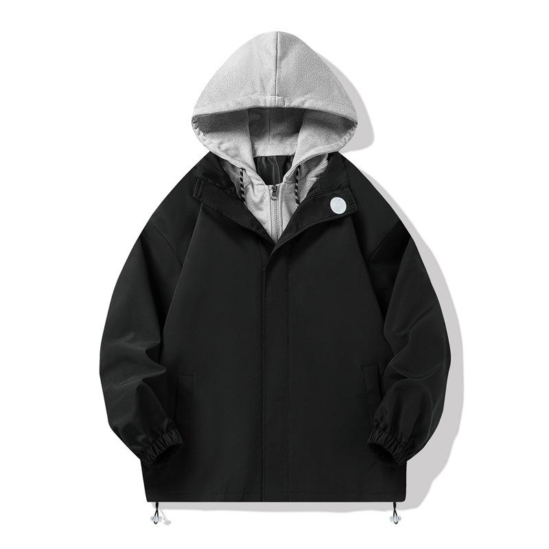 Fake Two-piece Jacket for Men Autumn and Winter Men Korean Style Slim Youth Versatile Outdoor Casual Sports Top Jacket