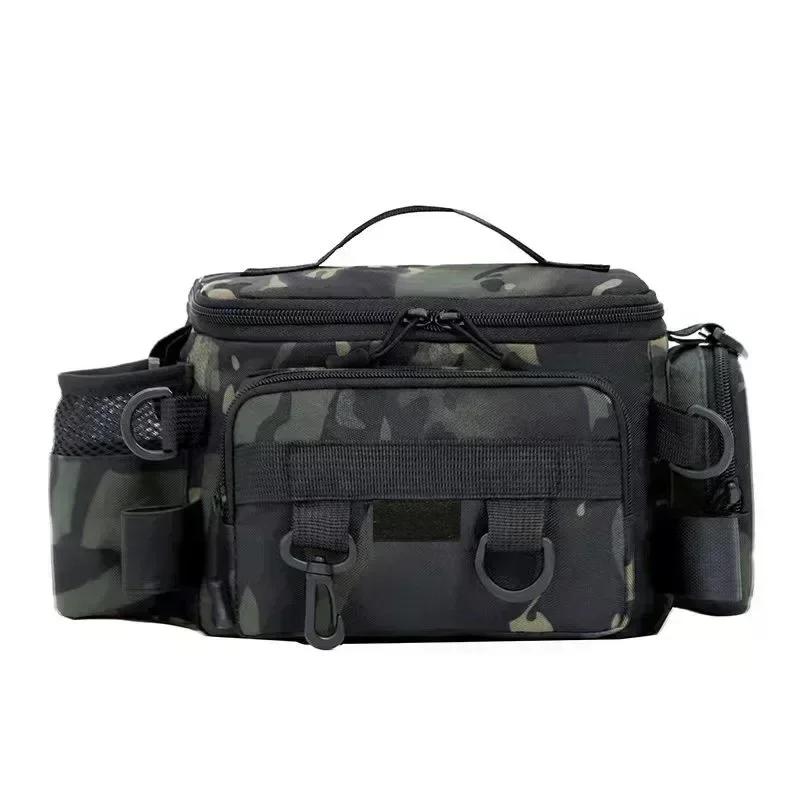 Fishing Gear Multi-Pocket Thickened Shoulder Bag Fishing Bait Line Box Storage Portable Fishing Rod Holder Outdoor Sports Bag