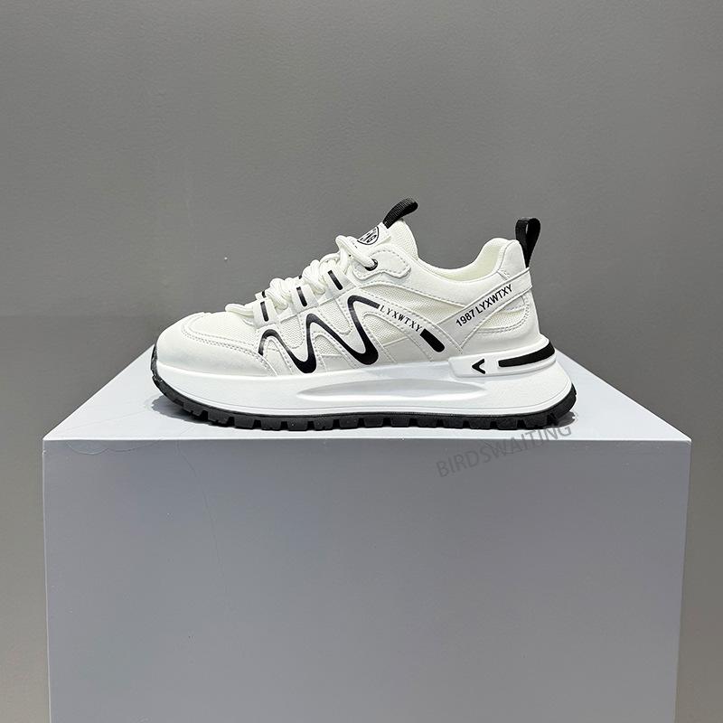Spring new mesh breathable color matching dad shoes thick sole 38 белый