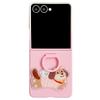 For Samsung Galaxy Z Flip7 5G Case Skin Touch Silicone Ring PC TPU Phone Cover with Cartoon Dachshund Sticker