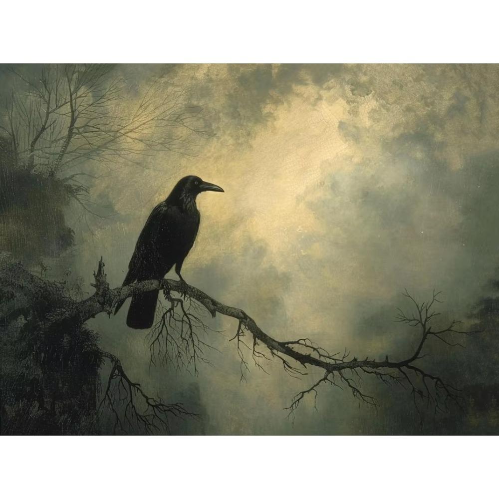 Canvas Dark Forest Wildlife Fox Lion Black Swan Retro Posters Prints Wall Art Picture Living Room Home Decor Wall Decor