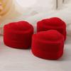 Ring Storage Box Exquisite Flocking Heart Shape Gift Jewelry Organizer for Engagement