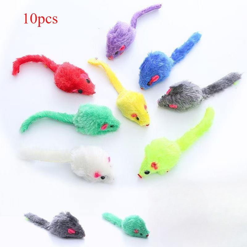 Cat Mouse Toy Squeaky Prefilled Catnip Faux Fur Kitten Mice Toy Interactive Bite Training Cat Game Catnip Toy Cat Supplies