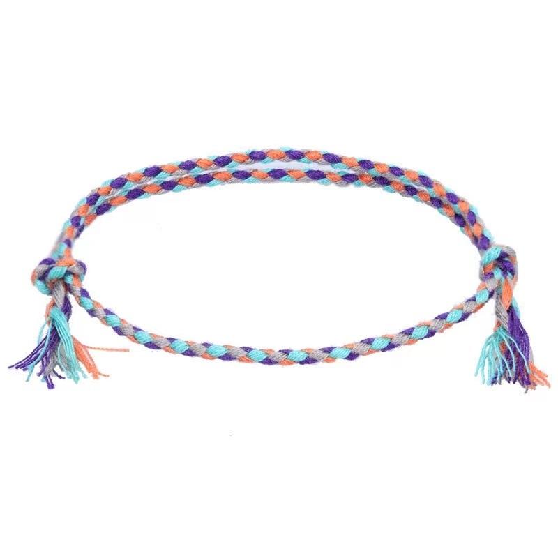 Boho Four Strand Color Handmade Waterproof Woven Thread Wrap Bracelet Simple Rope Knot Bracelet Friendship Bracelets