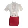 Sexy Deep V-neck Tight Pencil Dress Ice Silk See Through Micro Mini Dress PU Patchwork Bodycon MINI Dress Lace Hollow Stage Wear