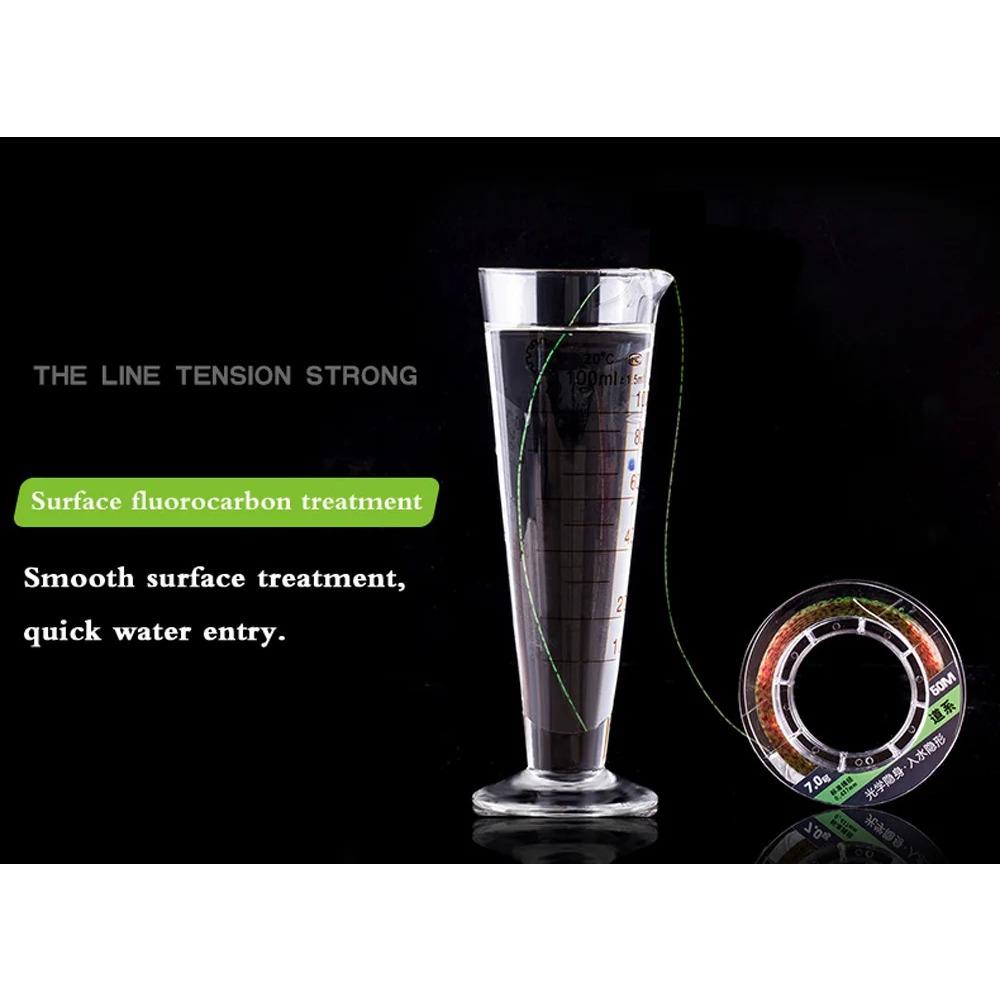 Neue Unsichtbare Karpfenangelschnur 50m Haupt-/Unter-Sprenkelschnüre Superstarke Nylon-Fließenschnur Sinkende Fluorocarbon-Ausrüstung 0.4-5#