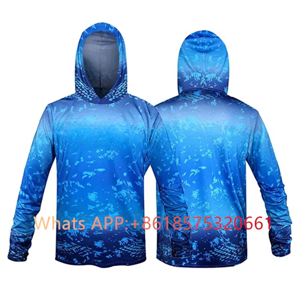 2023 New Men's Hoodie Fishing Shirts Long Sleeve Quick Dry Sweatshirt Summer Dresses Breathable Jersey UV Fishing Clothing
