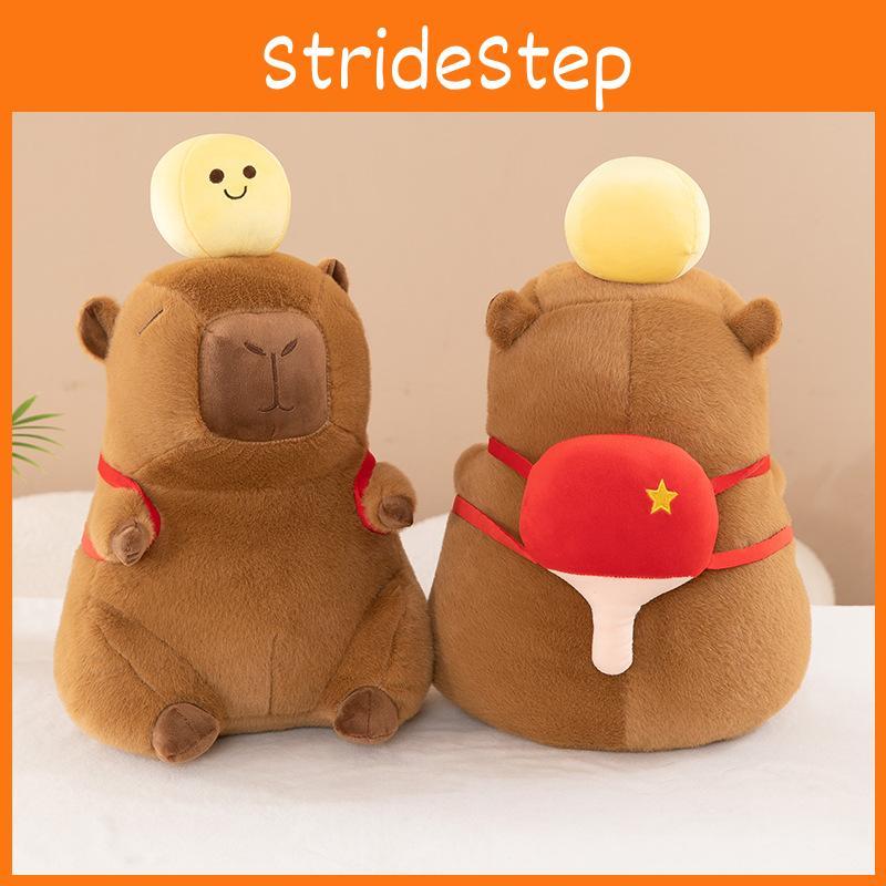 Table Capybara Tennis Backpack Plush Toy Cartoon Children Birthday Doll Gift