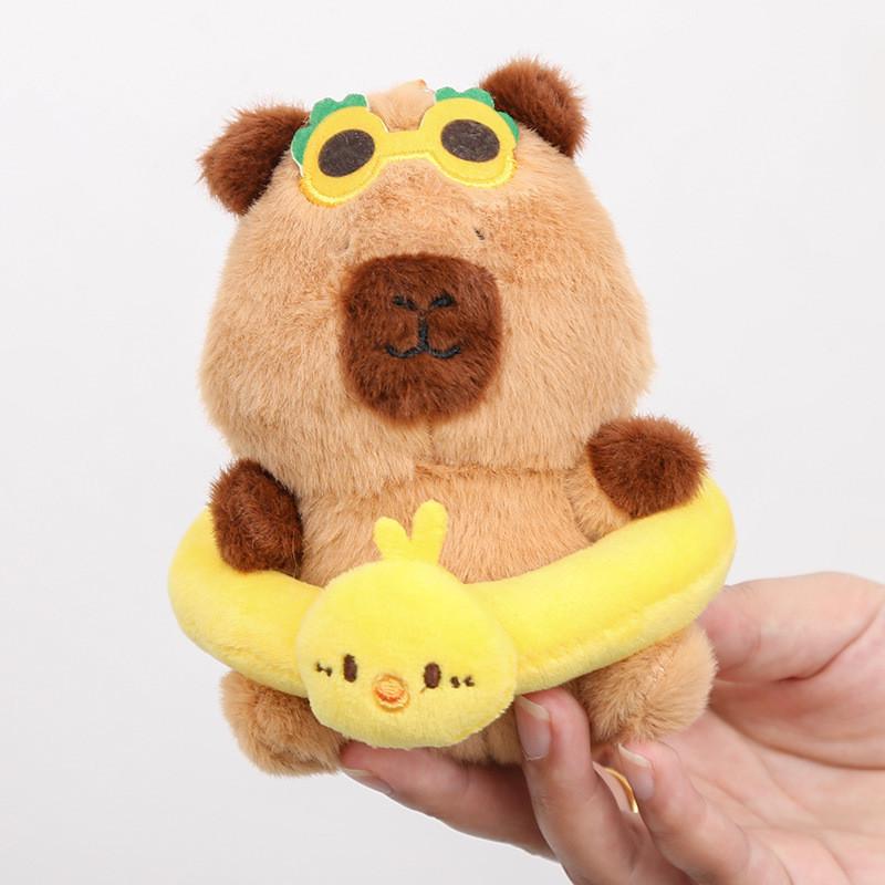 Plush Keychain Capibala Cute Cartoon Animal Girls Schoolbag Decorative Pendant