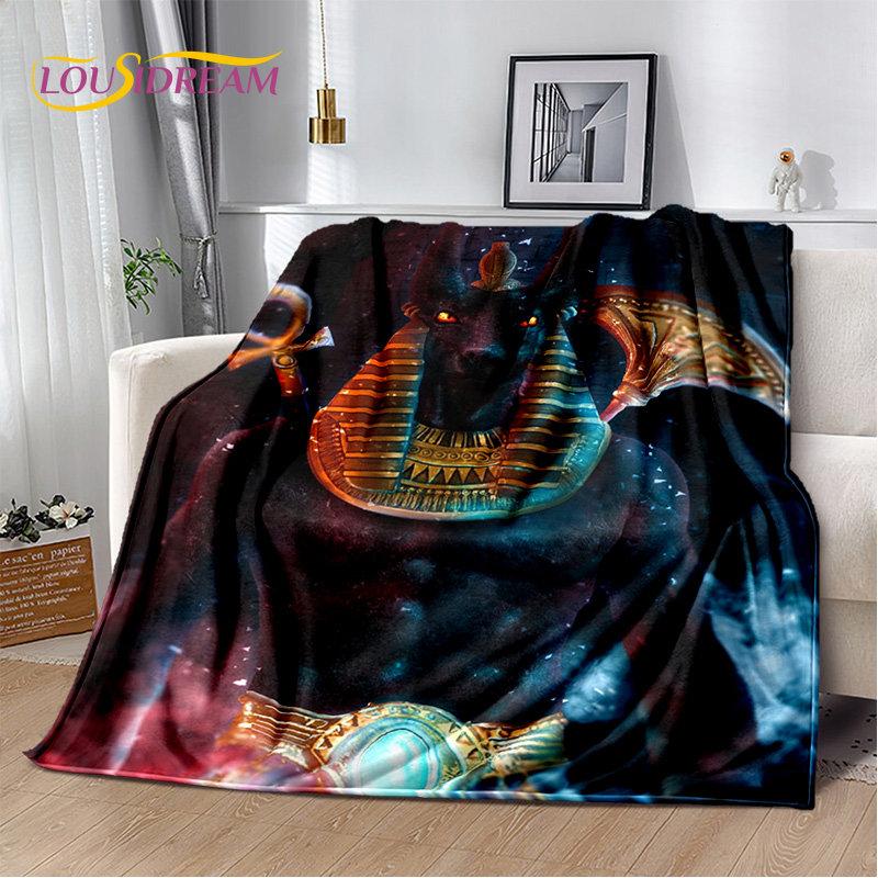 Anubis Ägypten Tod Mythologie Horus Weiche Plüschdecke, Flanelldecke Überwurfdecke für Wohnzimmer Schlafzimmer Bett Sofa Picknick Kinder