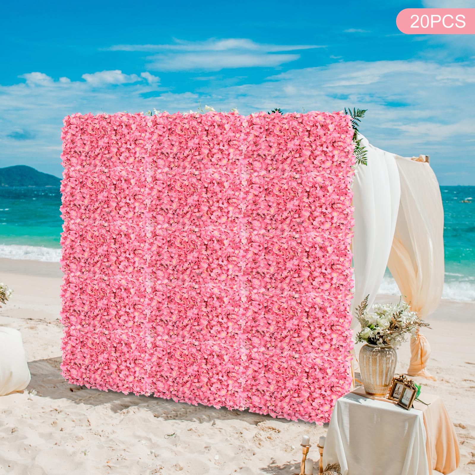 Элегантные Розовые Прямоугольные Панели с Искусственными Цветами, Набор из 20 шт. Настенный Декор, Цветочные Настенные Панели, Панели для Цветочных Композиций