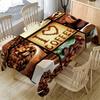 1pc Coffee-Themed Rectangular Tablecloth - Machine-Made Durable Polyester with "I Love Coffee" Design, Beans & Roasted Accents for Weddings, Parties, 