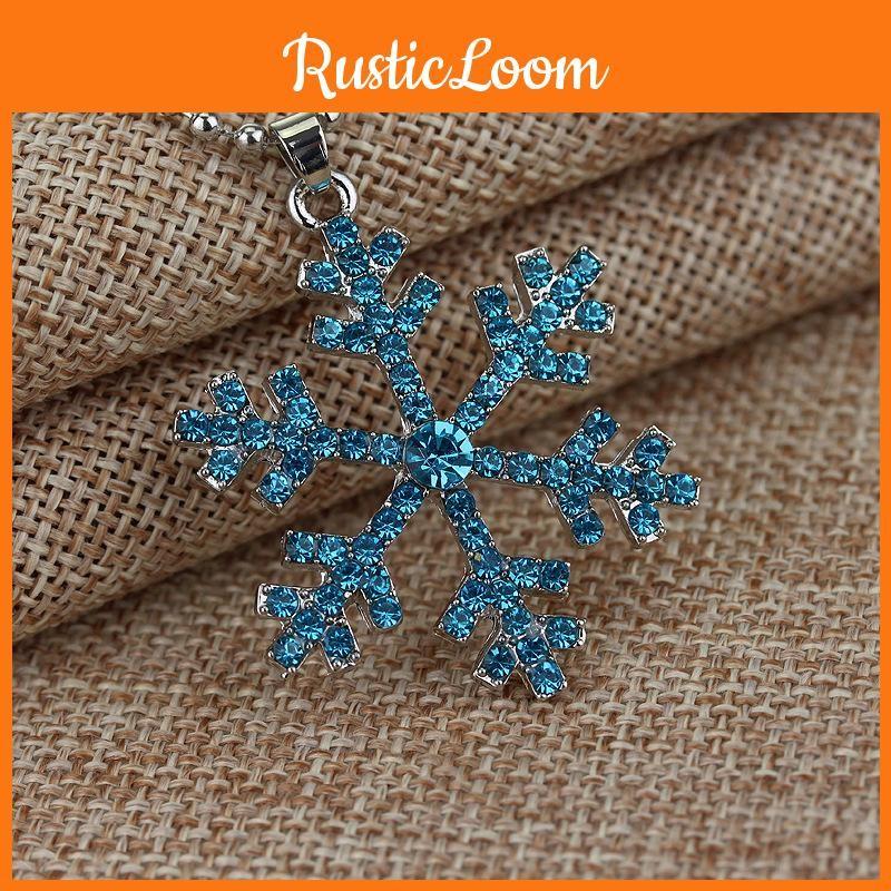 Necklace Snowflake Pendant With Crystals For Girls And Kids Gift