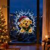 Seasonal Window Ornament 3D Christmas Clings, Removable No Residue Stickers, Santa Breaking Static Cling Decor Through Glass Wall Decals, Festive