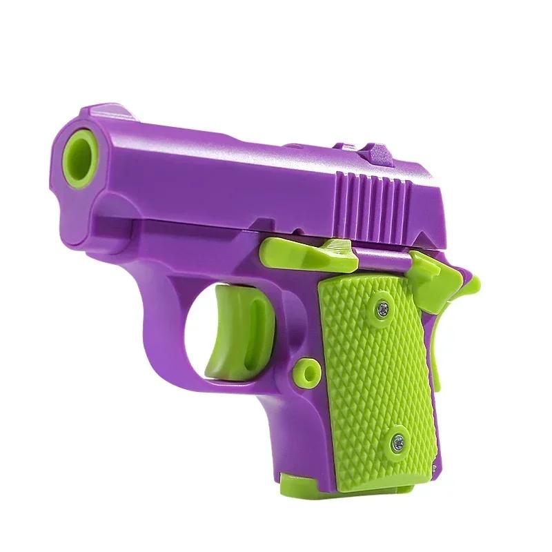 Safe Plastic Toy Pistol Colorful Mini M1911 Model Gun Non-Shooting Luminous Fidget Toy for Kids Little Boys Birthday Gifts