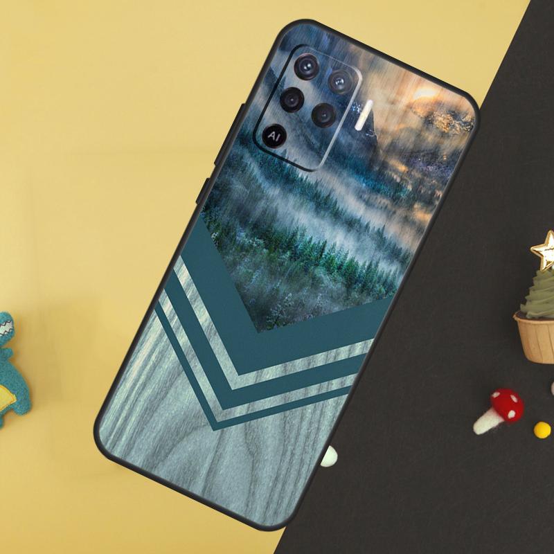 Forest Geometry Wood Nature Case For Oppo A5 Pro A6 A15 A16 A76 A96 A17 A57 A98 A58 A78 A18 A38 A54 A74 A94 A40 A60 A80