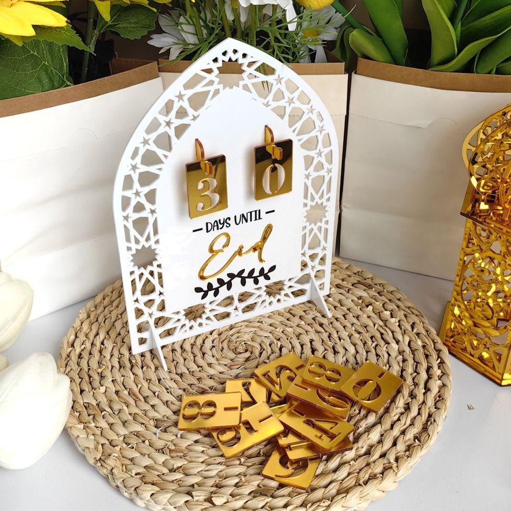Acrylic Ramadan Countdown Calendar Mirror Surface Eid Mubarak Decoration  Eid Al-Fitr