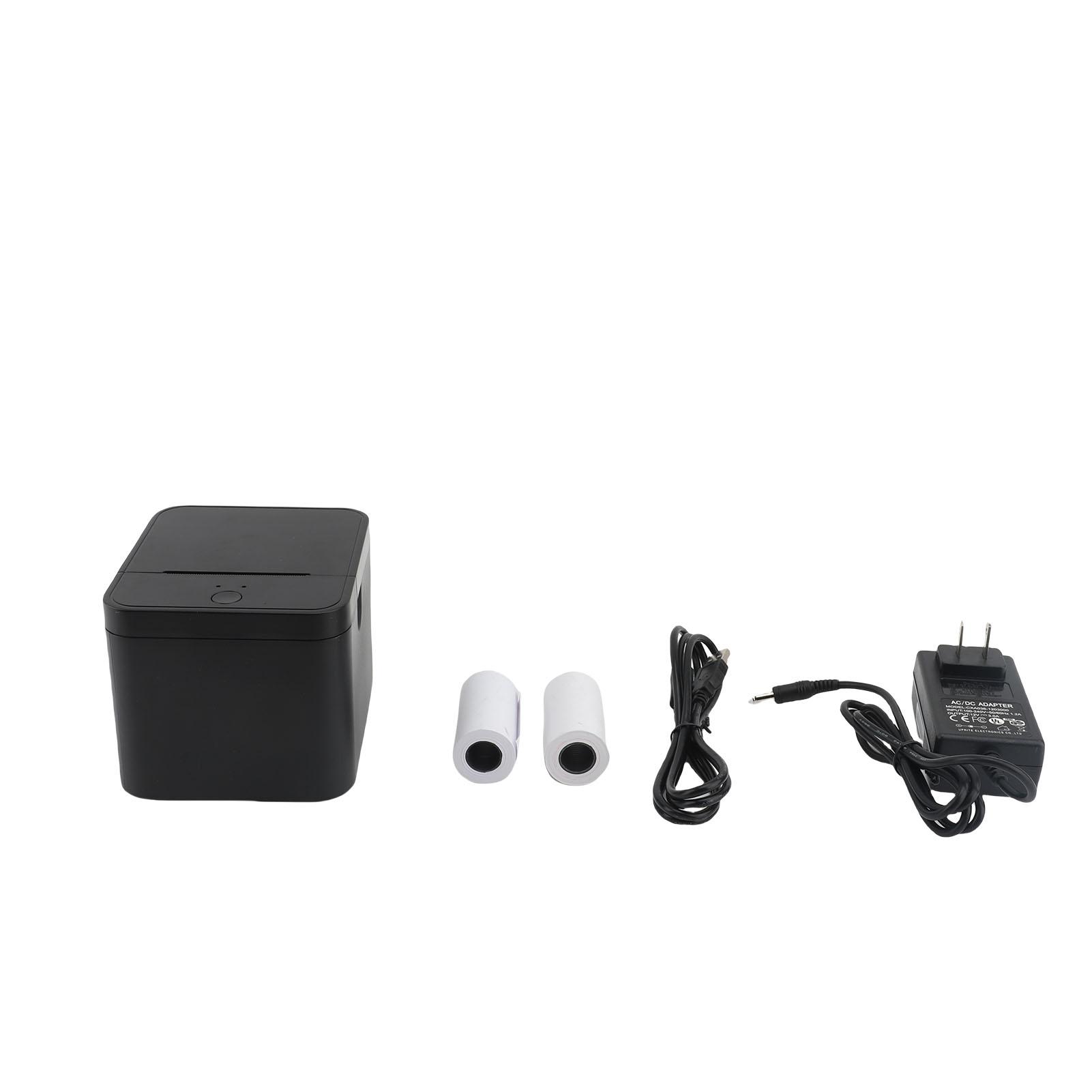 Portable Thermal Receipt Printer USB Receipt Printer with 5 Rolls 58mm Print Paper for Restaurant Retail