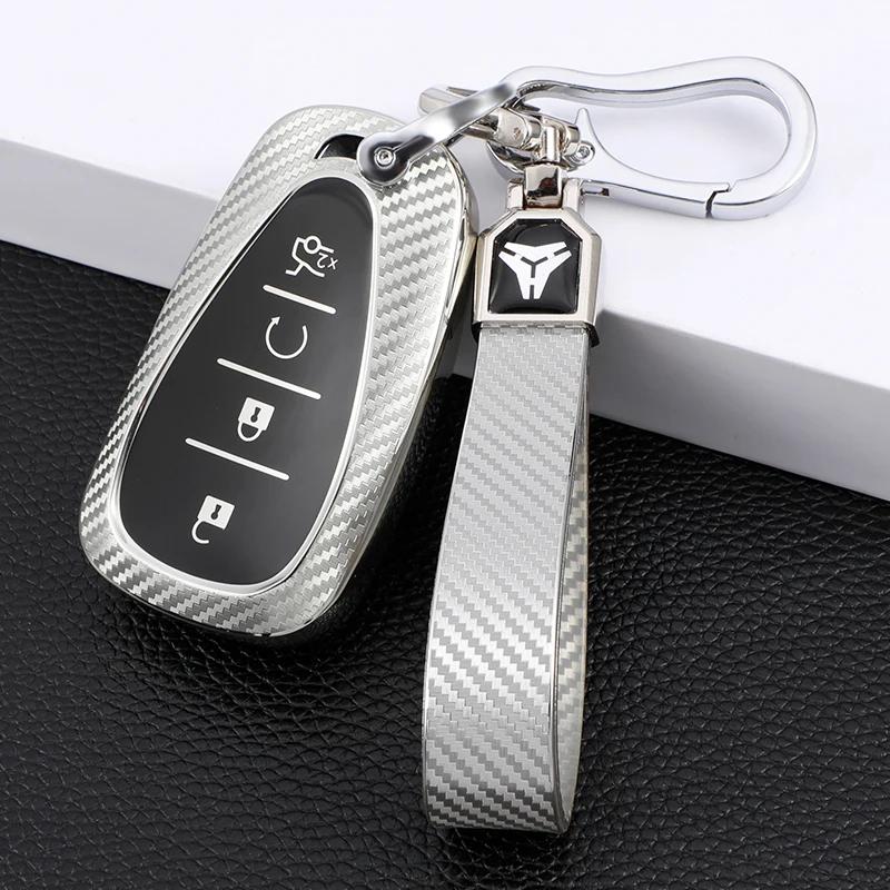 Carbon Fiber Car Smart Key Cover Case for Chevrolet Cruze Camaro Malibu Equinox 2016 2017 2018 2019 Key Chain