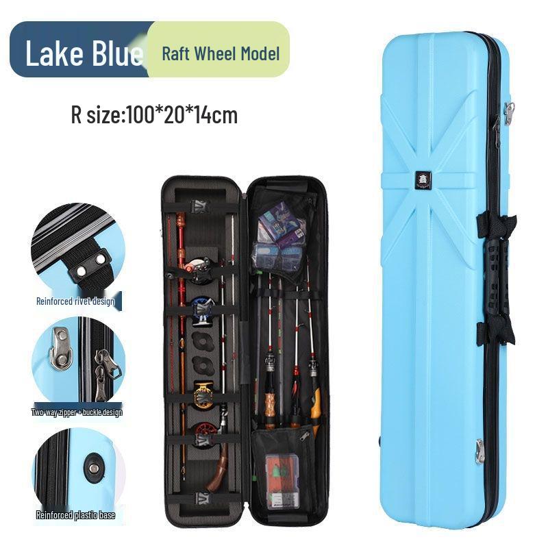 Lightweight Waterproof Hard Shell Fishing Rod Bag for Ice, Raft, and Sea Fishing - Multiple Sizes Available