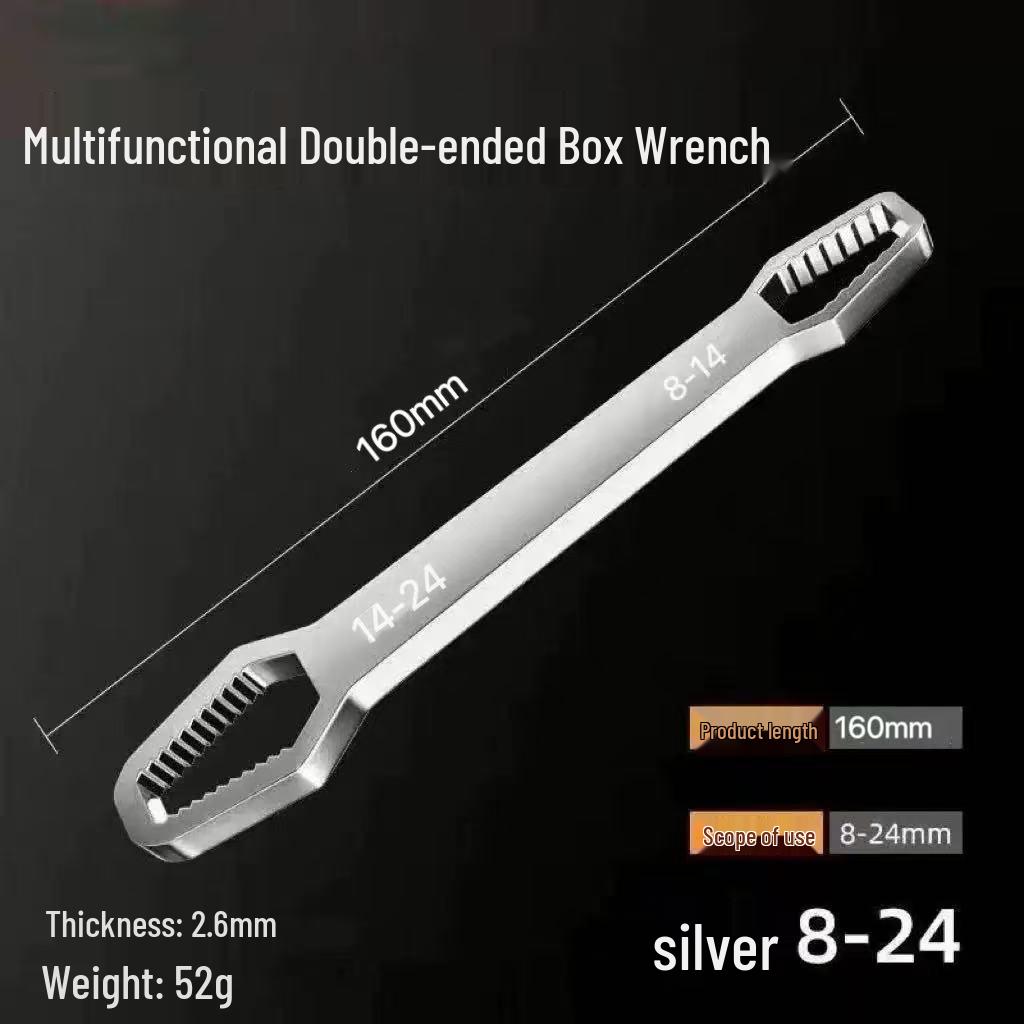 

Универсальный двусторонний регулируемый гаечный ключ: Открытый и накидной