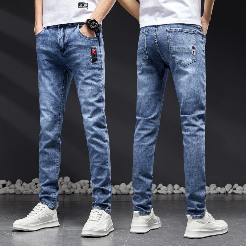 JYL New Washing Machine Daily Trousers Men's Spring and Autumn Elastic Jeans Straight