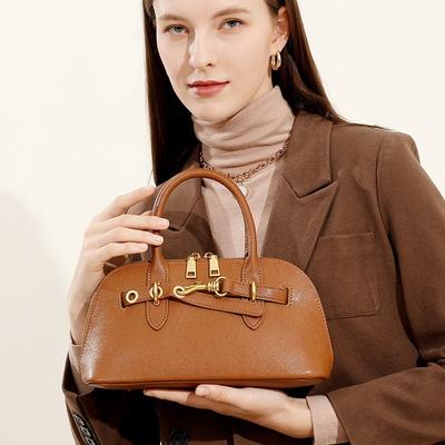 Bolso de Mano de Cuero para Mujer, Bolso Concha, Bolso Bandolera de Hombro de Moda y de Alta Gama.