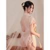 Summer Fashion Women's Clothing Ethnic Style Retro Cheongsam Embroidered Pattern Exotic Mesh Transparent Sexy Elegant Dress UU7H