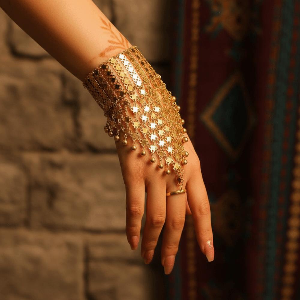 Thai Golden Tassels Bracelet Multi Layer Hollow Geometric Bracelet  Cultural Events