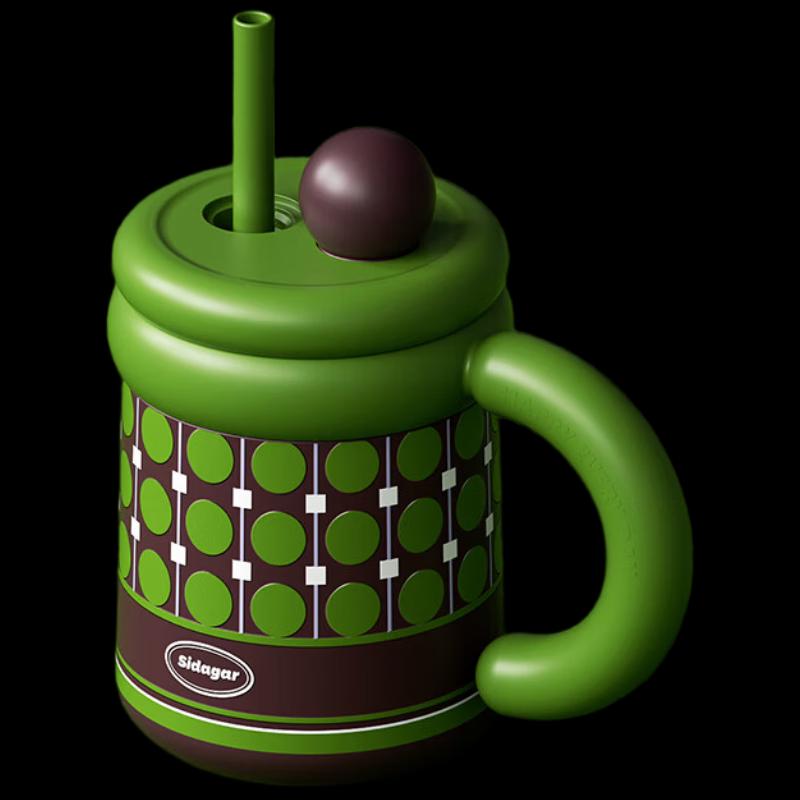 Shidajia Great Artist 650ml Insulated Desktop Cup with Straw